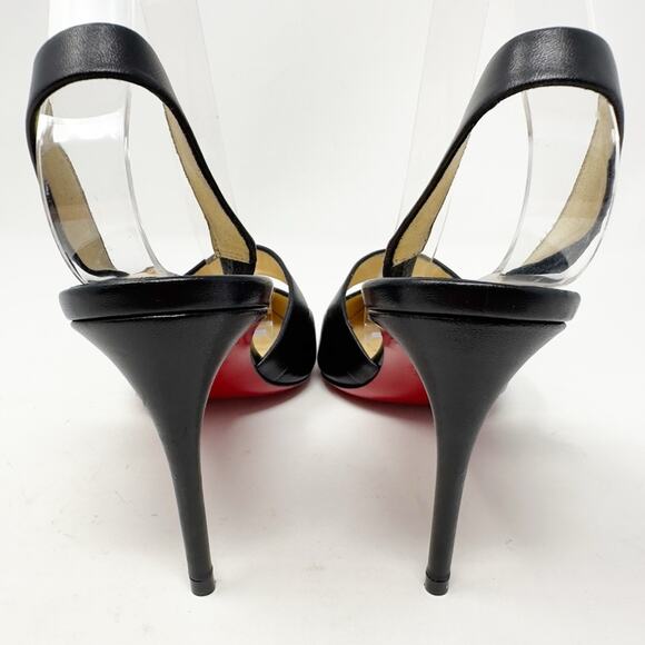 Christian Louboutin Actina Black Leather Slingback Pumps - Picture 5 of 14